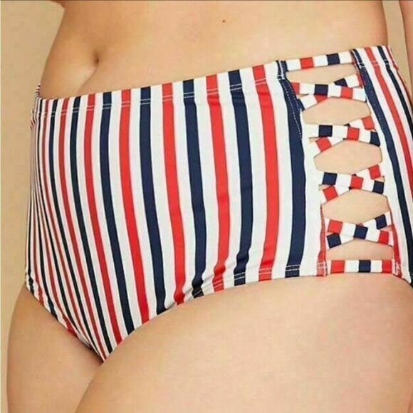 Swim by Cacique Red, White & Blue SwimSuit, Plus 26 Bottoms - Picture 2 of 11